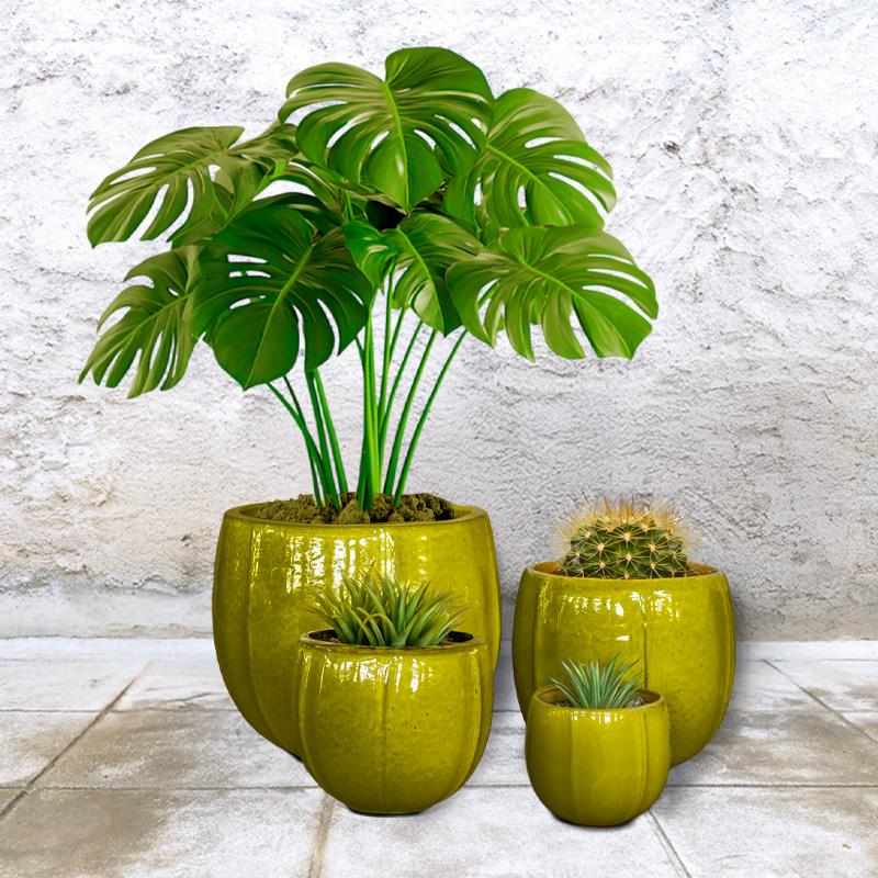 VASO SANTORINI 35*34 GIALLO