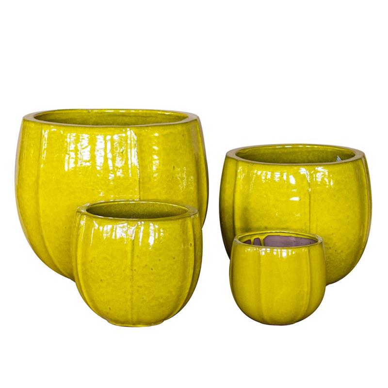 VASO SANTORINI 21*19 GIALLO