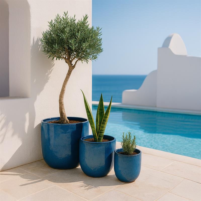 VASO CORFU 37*37 BLU