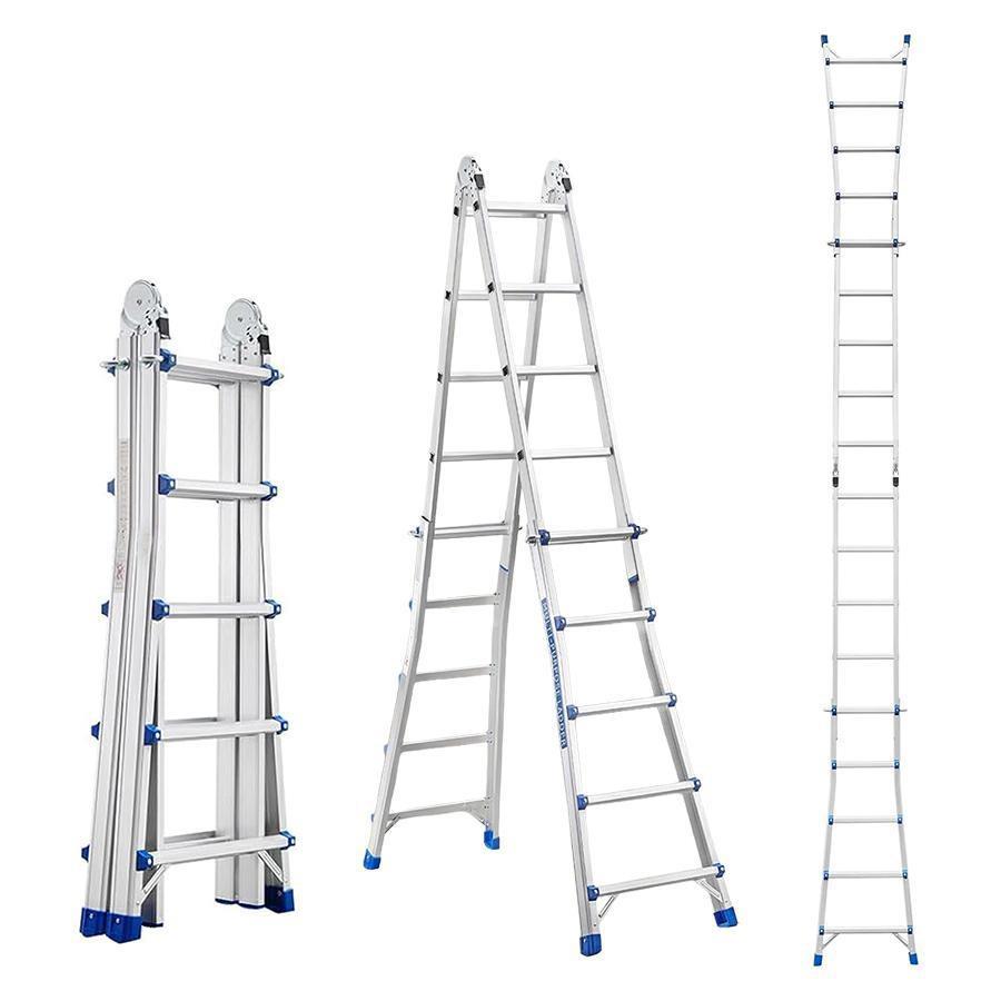 Scala multiuso 4x5 alluminio pieghevole leggera salvaspazio base ampia