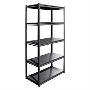 Scaffale metallico nero 5 ripiani portata 875kg 91x41x183cm