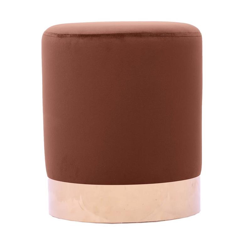 POUFF PLACCA ORO MARRONE
