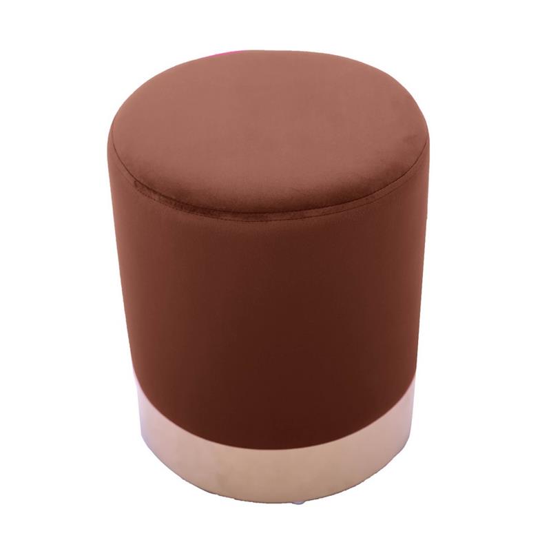 POUFF PLACCA ORO MARRONE