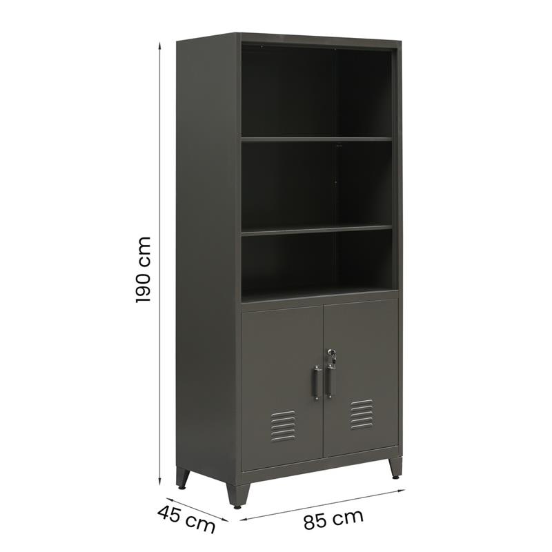 YUMI ARMADIO 2/A SEMIAPERTO 85X45X190 CM NERO