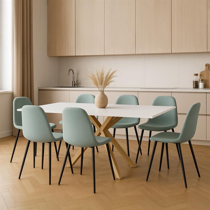 GABRY TAVOLO BIANCO GAMBE ROVERE 160X90X75 CM