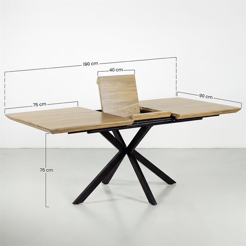 GABRY TAVOLO EXTEN ROVERE CHIARO 150-190X90X76 CM