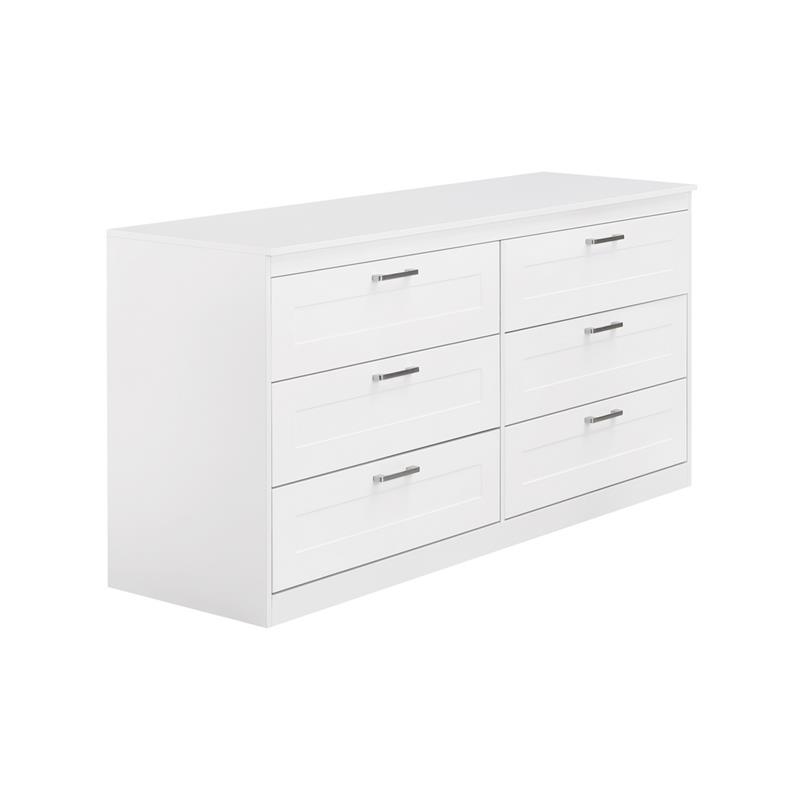 GINEVRA CASSETTIERA 6 CASSETTI ORIZ. BIANCA 161X50X81 CM