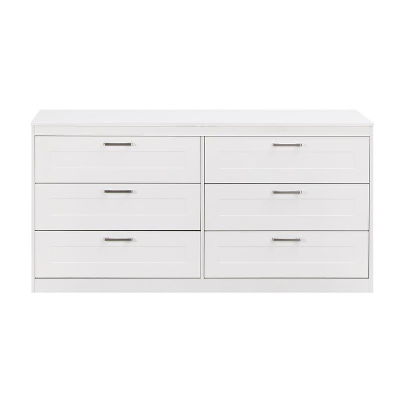 GINEVRA CASSETTIERA 6 CASSETTI ORIZ. BIANCA 161X50X81 CM