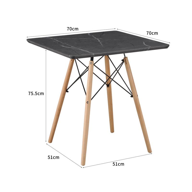 ESTER CROSS TAVOLO MARMO GRIGIO SCURO 70X70X74 CM