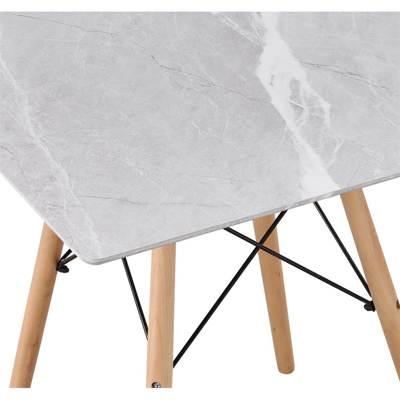 ESTER CROSS TAVOLO MARMO GRIGIO CHIARO 70X70X74 CM