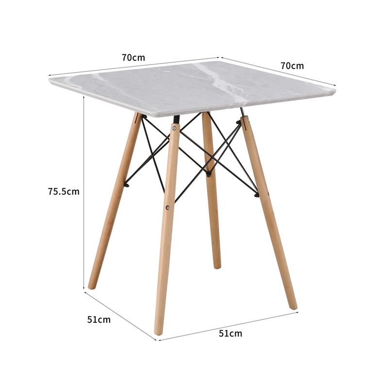 ESTER CROSS TAVOLO MARMO GRIGIO CHIARO 70X70X74 CM
