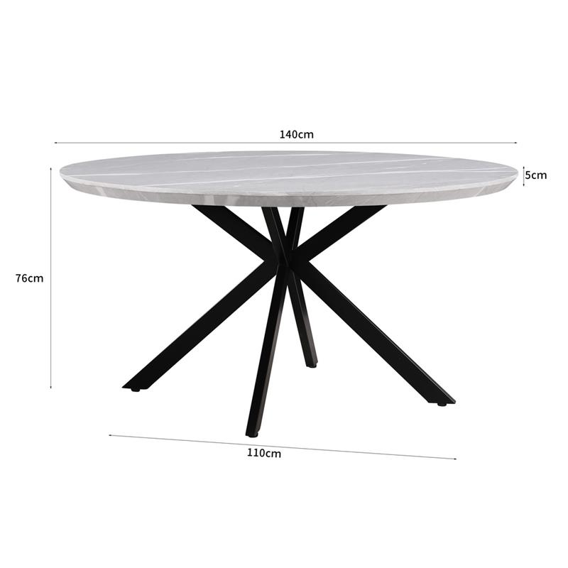 GABRY TAVOLO TONDO MARMO GRIGIO CHIARO 140X140X76 CM