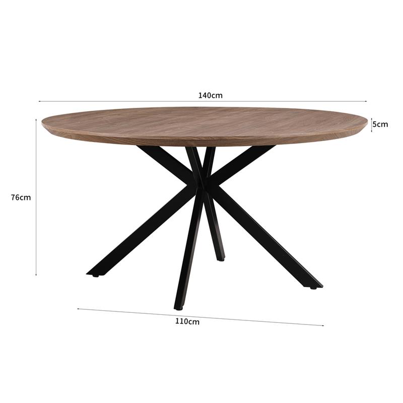 GABRY TAVOLO TONDO ROVERE INVECCHIATO 140X140X76 CM