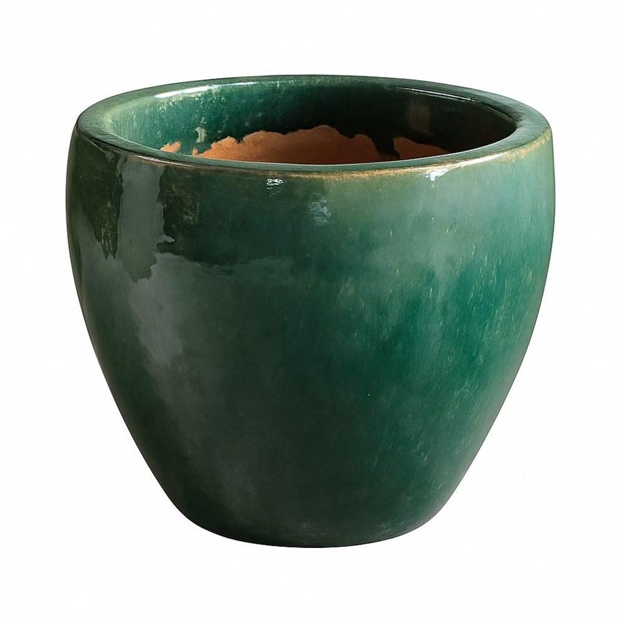 Vaso verde bottiglia in terracotta con finitura smaltata 49x50 cm - Soller
