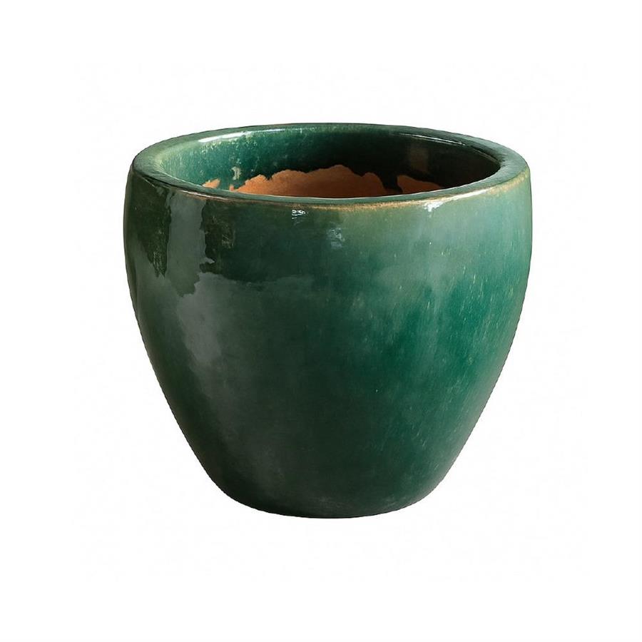 Vaso verde bottiglia in terracotta con finitura smaltata 38x41 cm - Soller