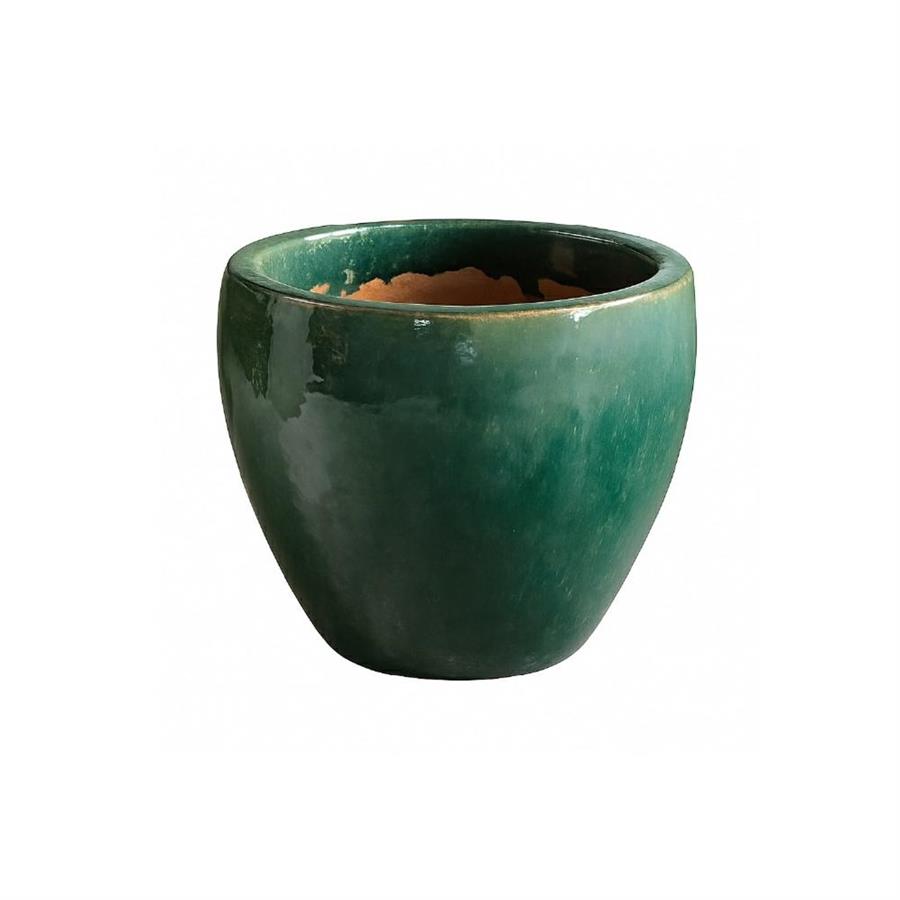 Vaso verde bottiglia in terracotta con finitura smaltata 30x35 cm - Soller