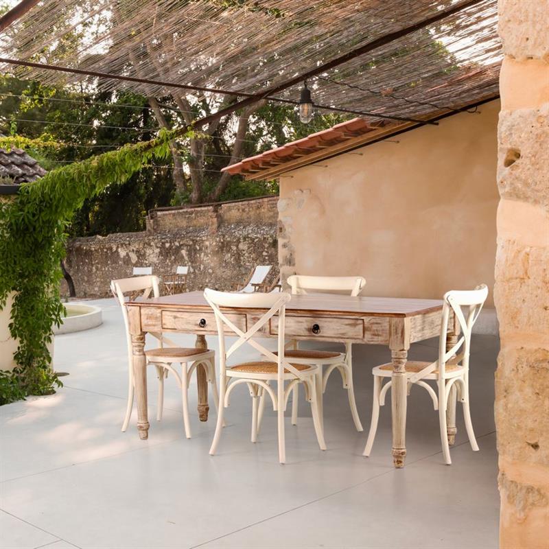 SALENTO TAVOLO 2/C MANGO 160X80X78CM BIANCO DEK