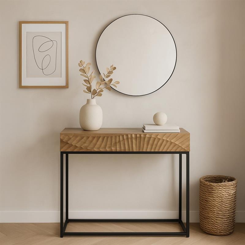 SOLE CONSOLLE MANGO NAT METALLO 100X35X75CM