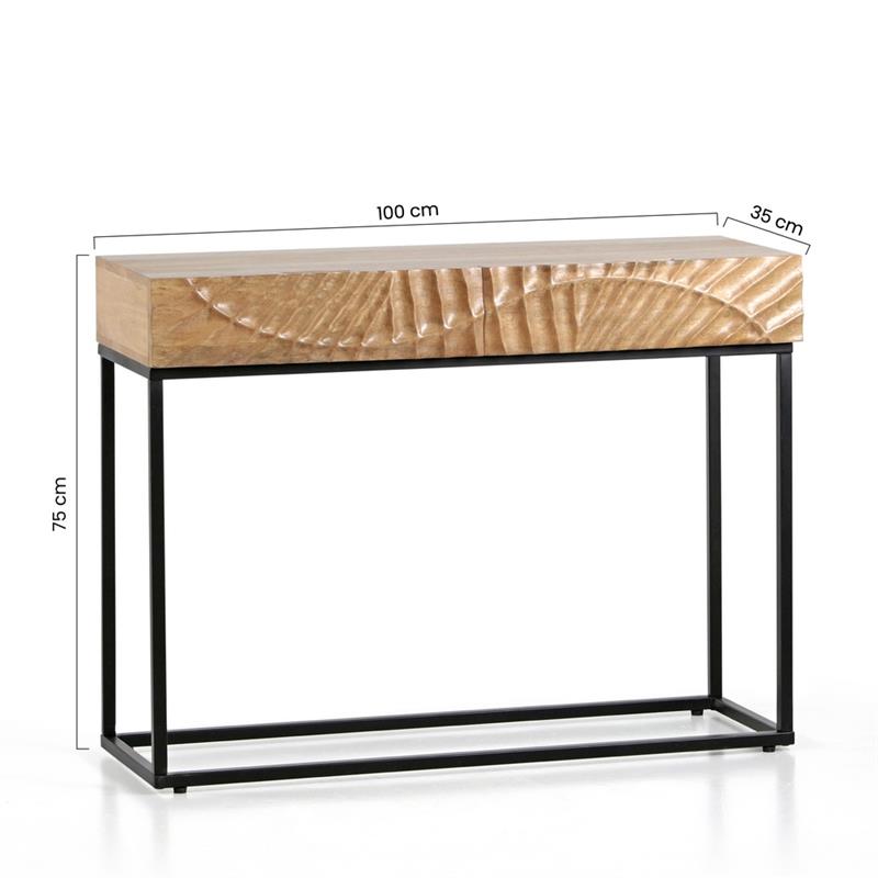 SOLE CONSOLLE MANGO NAT METALLO 100X35X75CM
