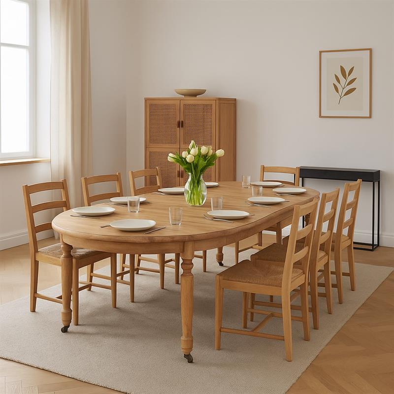 TAVOLO OVALE MANGO FINITURA NATURAL 325X125X76