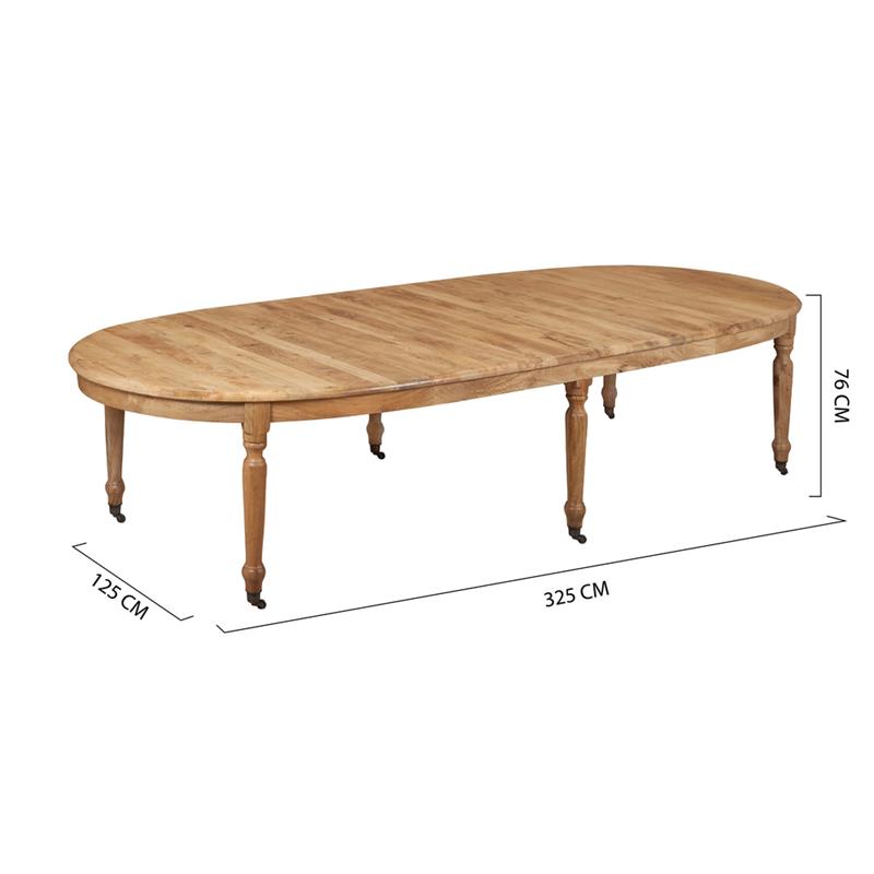 TAVOLO OVALE MANGO FINITURA NATURAL 325X125X76