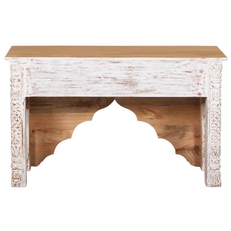 INDI CONSOLLE MANGO SCOLPITA BIANCA 120X40X82CM