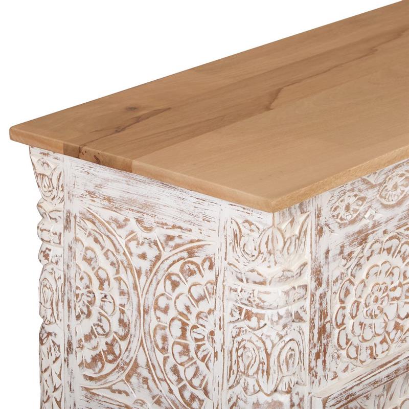 INDI CONSOLLE MANGO SCOLPITA BIANCA 120X40X82CM