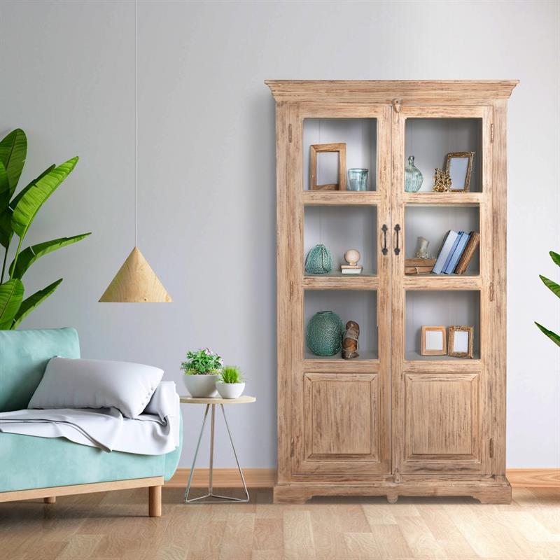 SALENTO VETRINA MANGO 2 ANTE 105X40X180CM BIANCO DEK