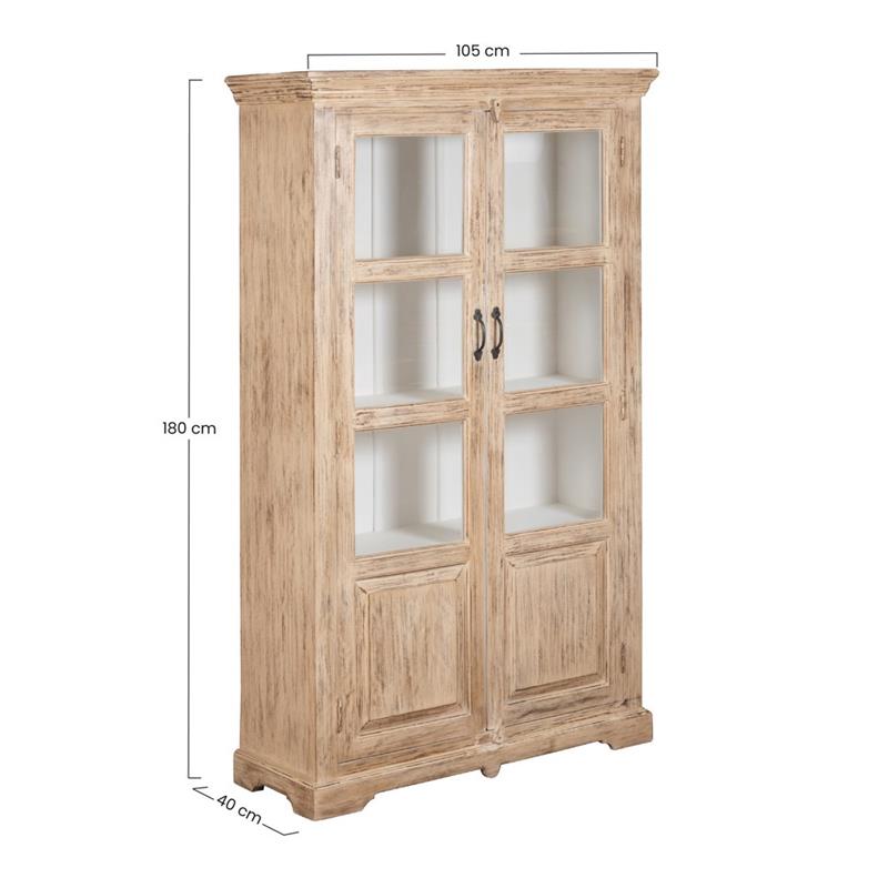 SALENTO VETRINA MANGO 2 ANTE 105X40X180CM BIANCO DEK