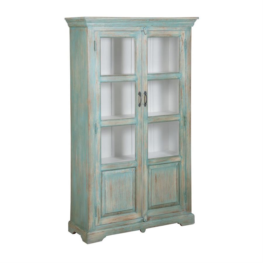 SALENTO VETRINA MANGO 2 ANTE 105X40X180CM AZZURRO DEK