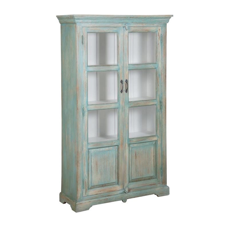 SALENTO VETRINA MANGO 2 ANTE 105X40X180CM AZZURRO DEK
