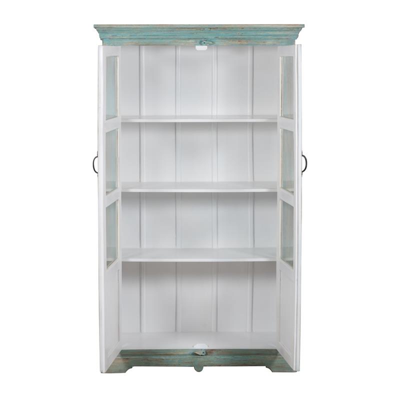 SALENTO VETRINA MANGO 2 ANTE 105X40X180CM AZZURRO DEK
