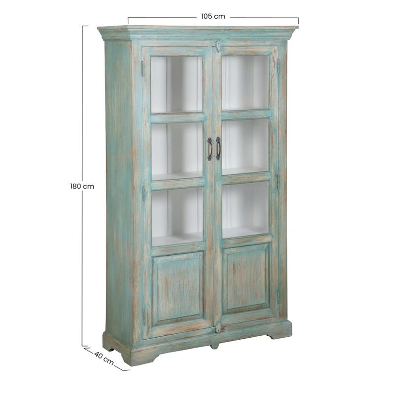 SALENTO VETRINA MANGO 2 ANTE 105X40X180CM AZZURRO DEK