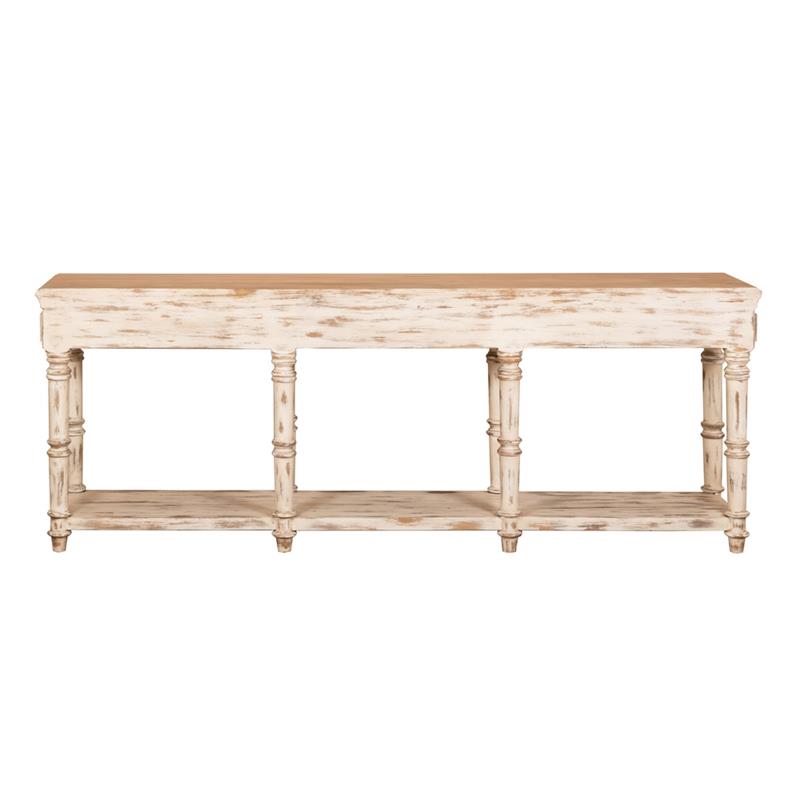 CONSOLLE ORIENTALE DECAPATA FINITURA BIANCA 235X45X90