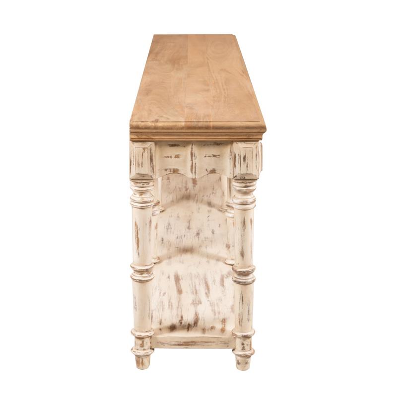 CONSOLLE ORIENTALE DECAPATA FINITURA BIANCA 235X45X90