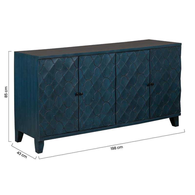 DAMA MADIA 3/A MANGO BLU SCURO 198X43X85CM