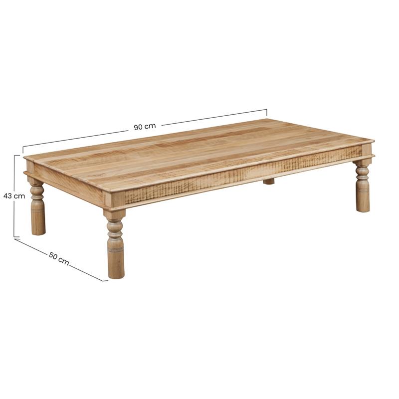 COFFEE TABLE IN LEGNO DI MANGO 180X89X46