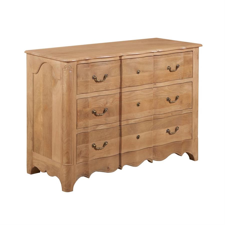 PARIS CASSETTIERA 3/CASSETTONI MANGO NATURAL 124X50X89CM