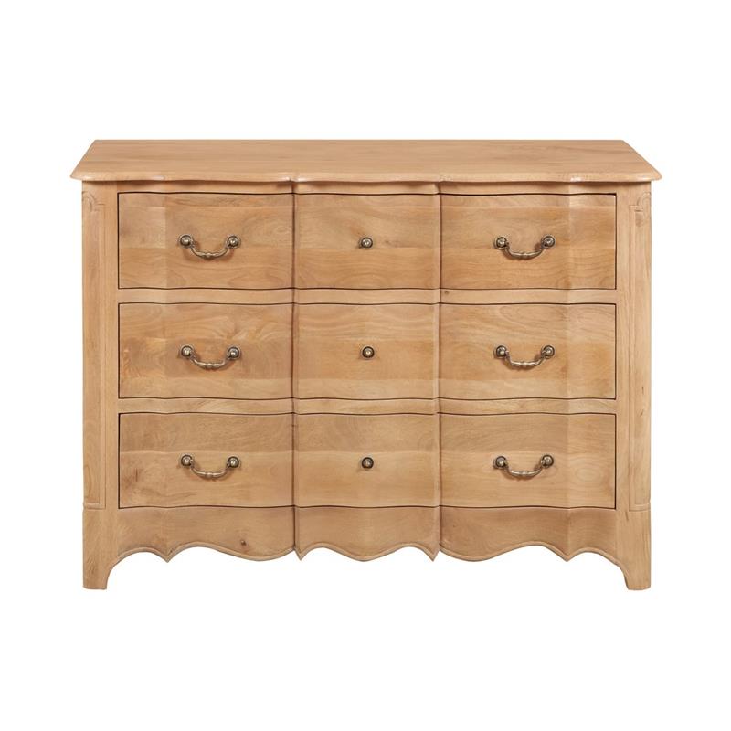 PARIS CASSETTIERA 3/CASSETTONI MANGO NATURAL 124X50X89CM