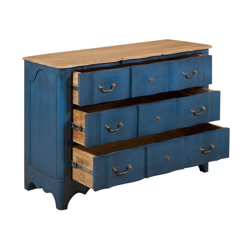 PARIS CASSETTIERA 3/CASSETTONI MANGO BLU 124X50X89CM