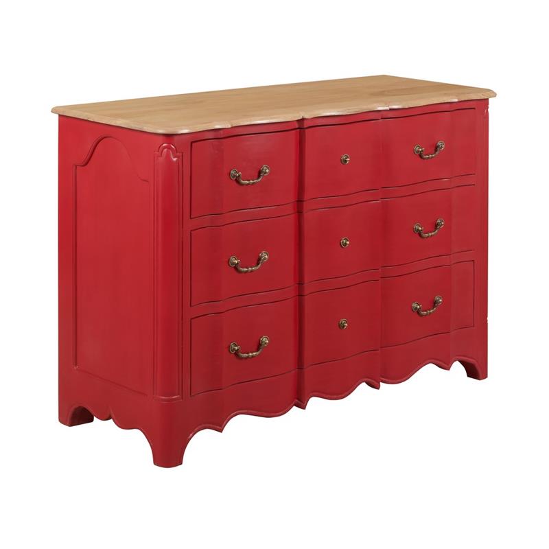 PARIS CASSETTIERA 3/CASSETTONI MANGO ROSSA 124X50X89CM
