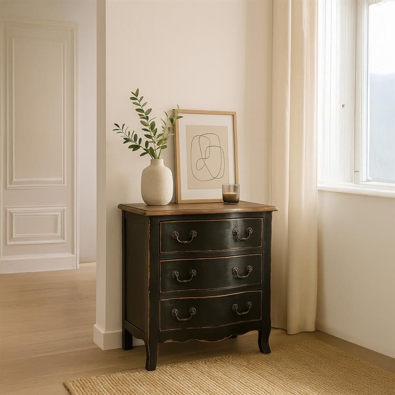BOVARY CASSETTIERA 3/C NERA 60X40X70