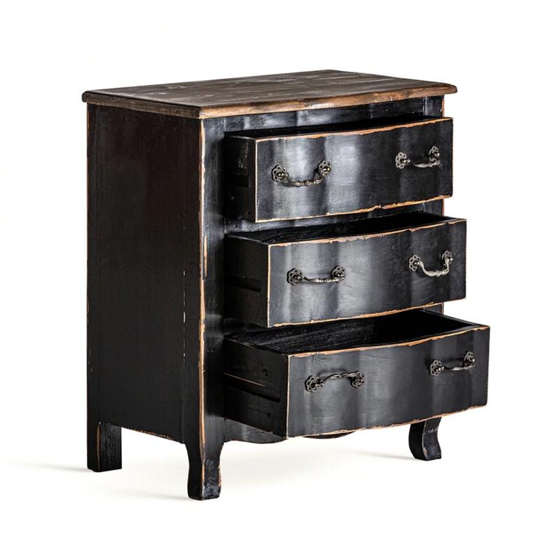 BOVARY CASSETTIERA 3/C NERA 60X40X70