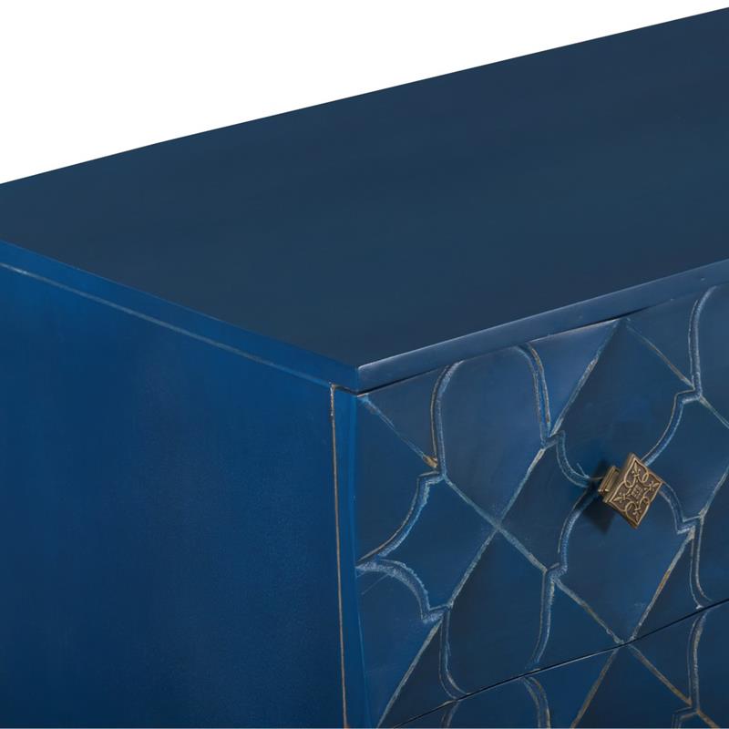 BOVARY CASSETTIERA 3/C INTARSIO BLU 110X48X85