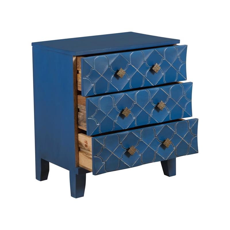 BOVARY CASSETTIERA 3/C INTARSIO BLU 60X40X70