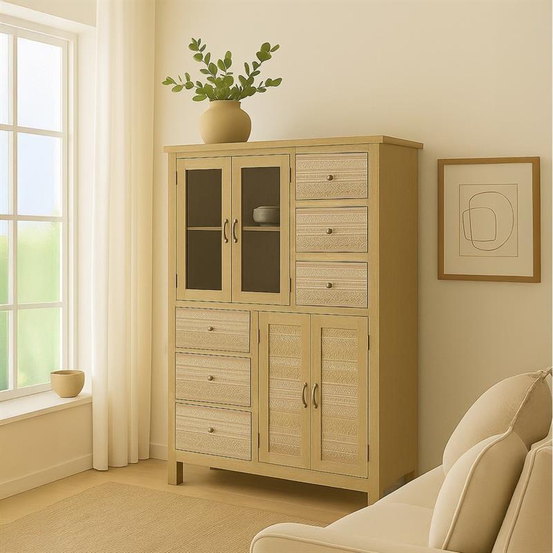 ALMIRA CREDENZA 6/C 4/A INTARSI BIANCHI 110X40X150