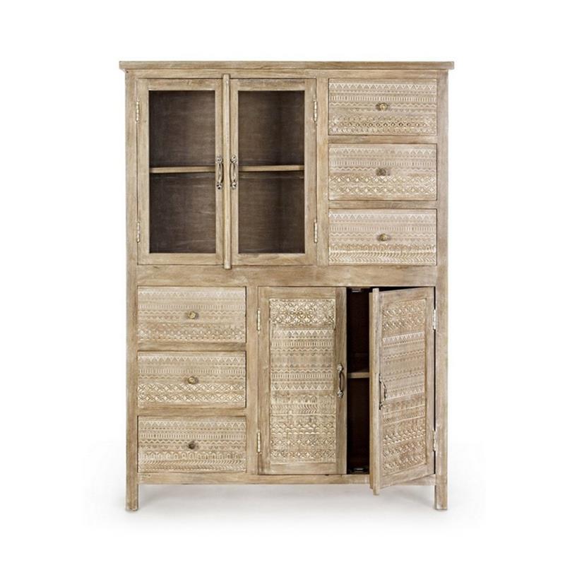 ALMIRA CREDENZA 6/C 4/A INTARSI BIANCHI 110X40X150