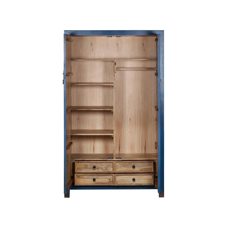 NEELAM ARMADIO BLU 2/A E 4 CASSETTI INTERNI 120X50X200CM