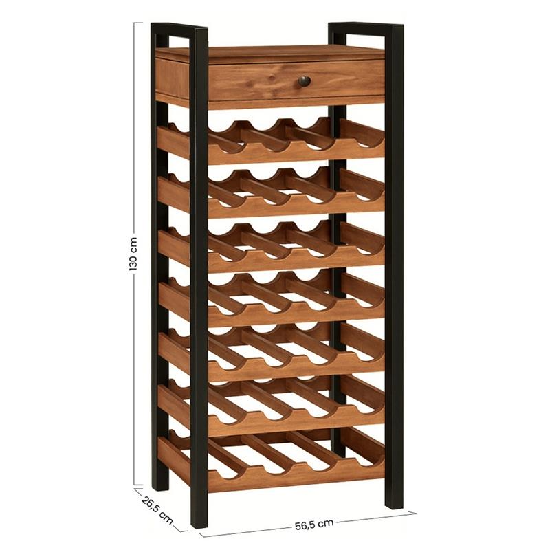 CANTINETTA PORTABOTTIGLIE PROFILO NERO 56,5X25,5X130