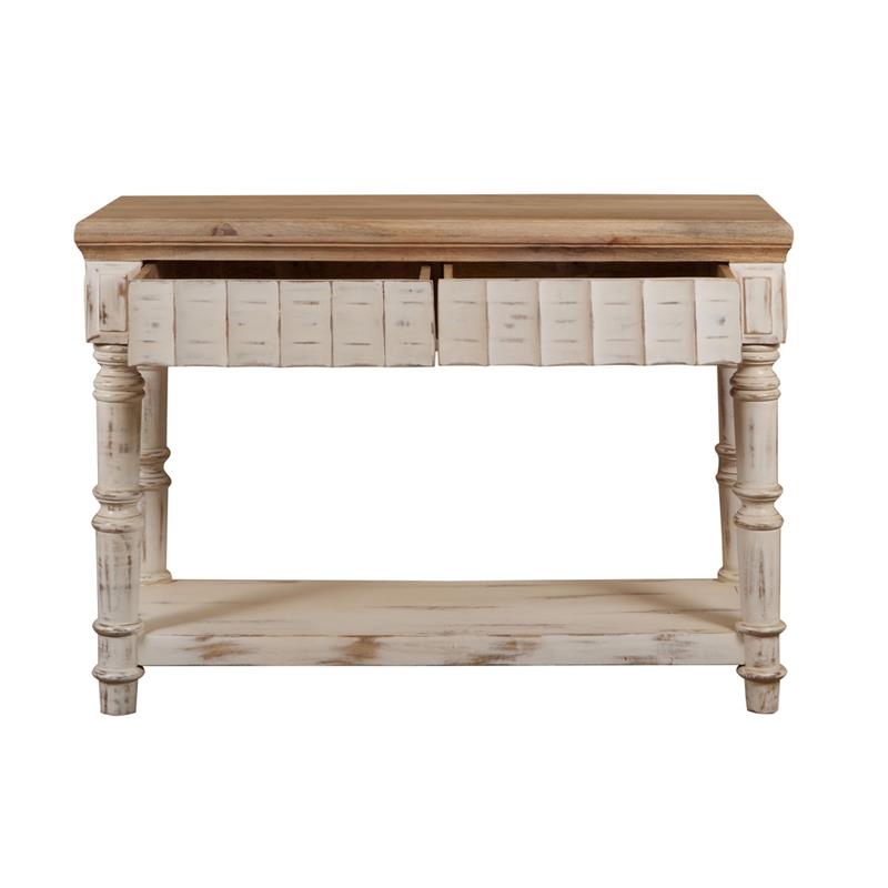 CONSOLLE ORIENTALE DECAPATA FINITURA BIANCA 115X45X80